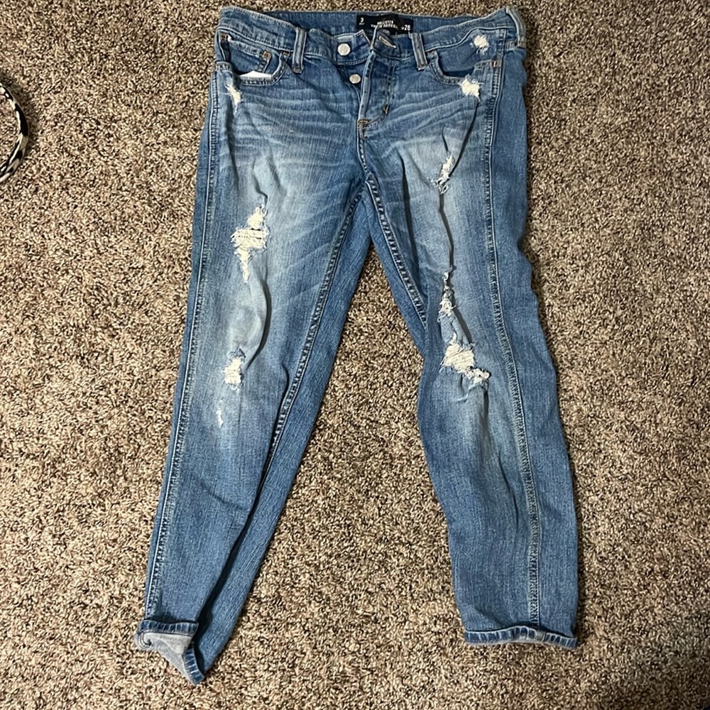 Hollister vintage boyfriend cropped skinny jeans size 26